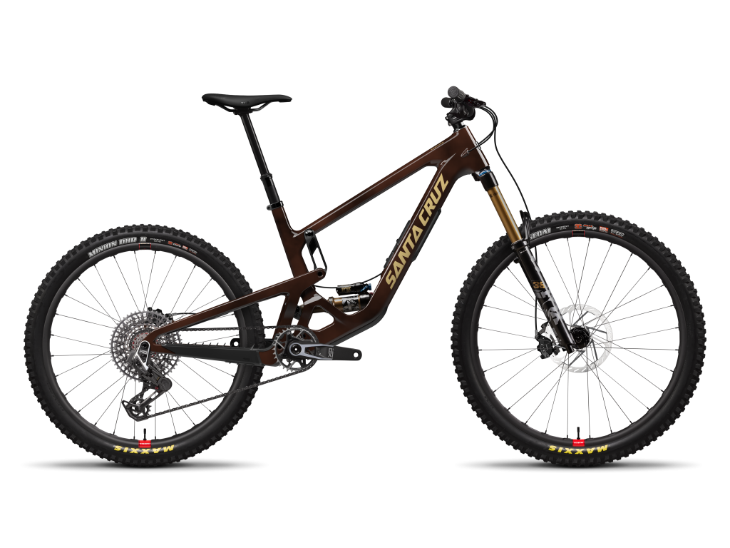 SANTA CRUZ 2025 Bronson X0 AXS RSV · Translucent Root Beer (Bronson 2025) · Bronson X0 AXS RSV · vista lateral