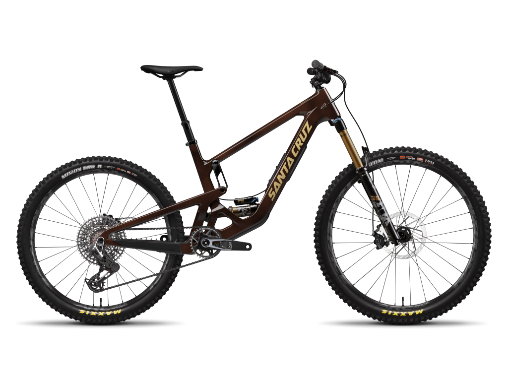 SANTA CRUZ 2025 Bronson X0 AXS · Translucent Root Beer (Bronson 2025) · Bronson X0 AXS · vista lateral